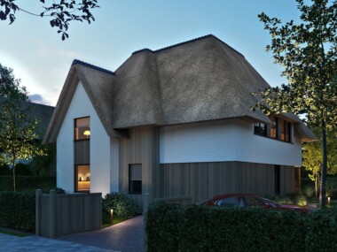 Nieuwbouw aangelegde tuin terras garage